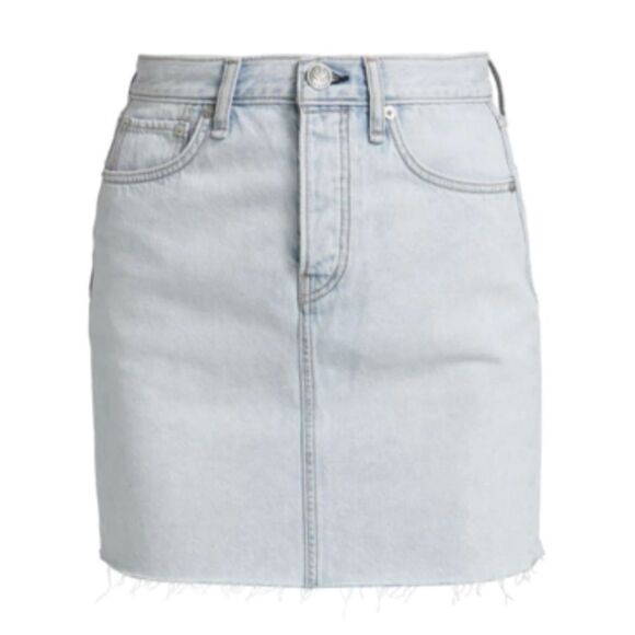 RAG & BONE Women’s High Rise Raw Hem Denim Mini Skirt In Primrose, SZ 30 - Picture 9 of 12